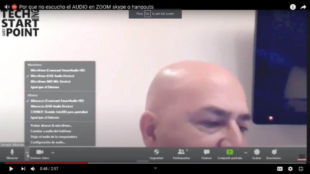 Configuracion Audio ZOOM